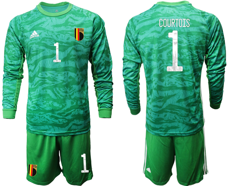 Cheap Men 2021 European Cup Belgium green Long sleeve goalkeeper 1 Soccer Jersey2
